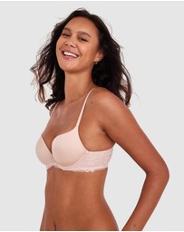 Bras N Things - Body Bliss Lace Contour Plunge Bra - Blush Pink