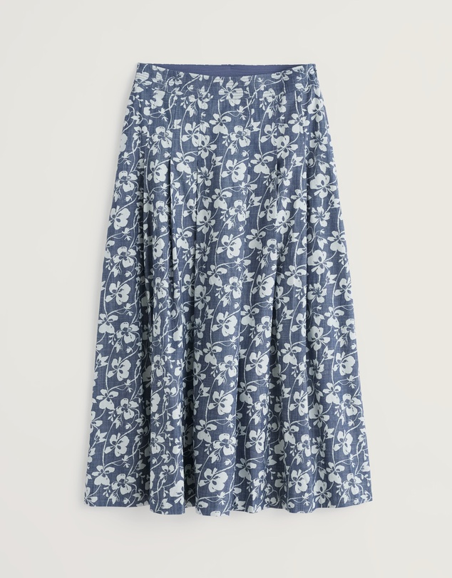 Seasalt - Seasalt Cornwall Blue Jamboree Chambray Midi Skirt