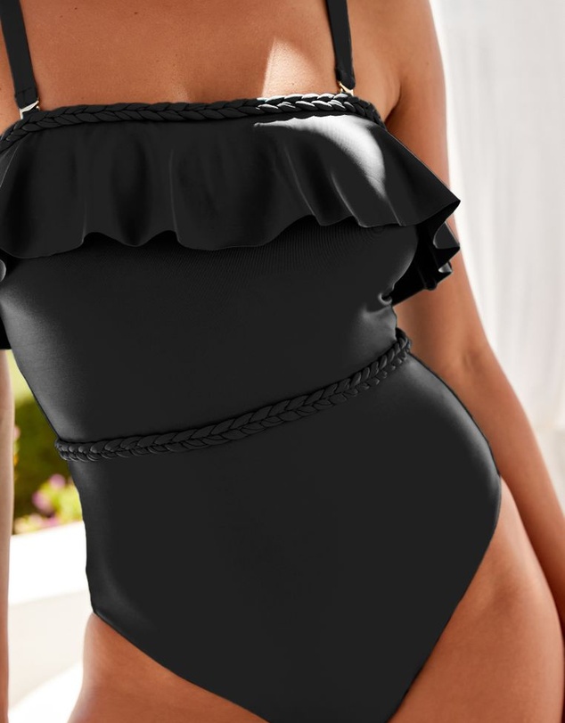 NEXT - Plaited Bandeau Tummy Control Swimsuit