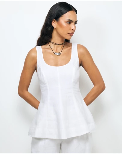 AERE - Bria Linen Top