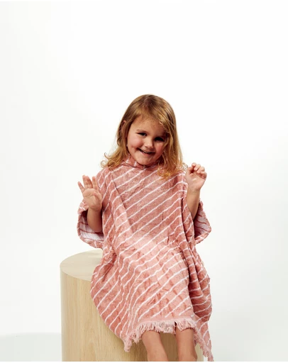 Sand Society - Kids Beach/Bath Bamboo Poncho - Clay