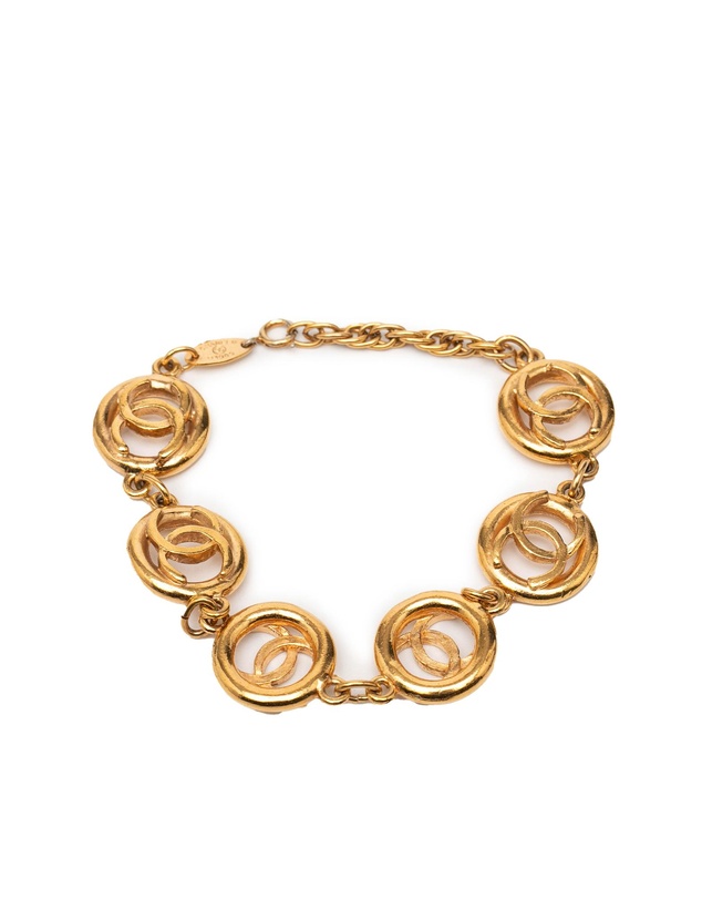 Pre-Loved by Azura Reborn - Pre-Loved CC Gold Plated Openwork Circle Charms Link Bracelet