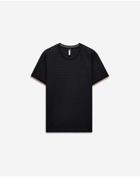 Calibre - Stripe Trim Jacquard T-shirt Black