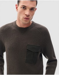 rag & bone - Walker Mixed Media Crewneck Sweater