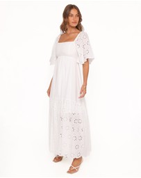 Petal & Pup - Xana Maxi Dress - White Broderie