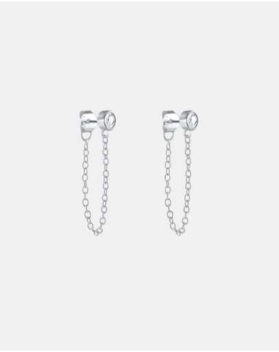 Pastiche - Silver Amber Earrings