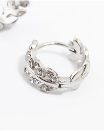 Lovisa - Surgical Steel Diamante Leaf Huggie Earrings