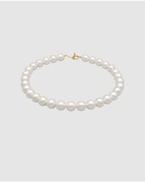 Elli Jewelry - Necklace Trend T-Bone Clasp with Shell Core Pearls in 925 Sterling Silver Gold Plated