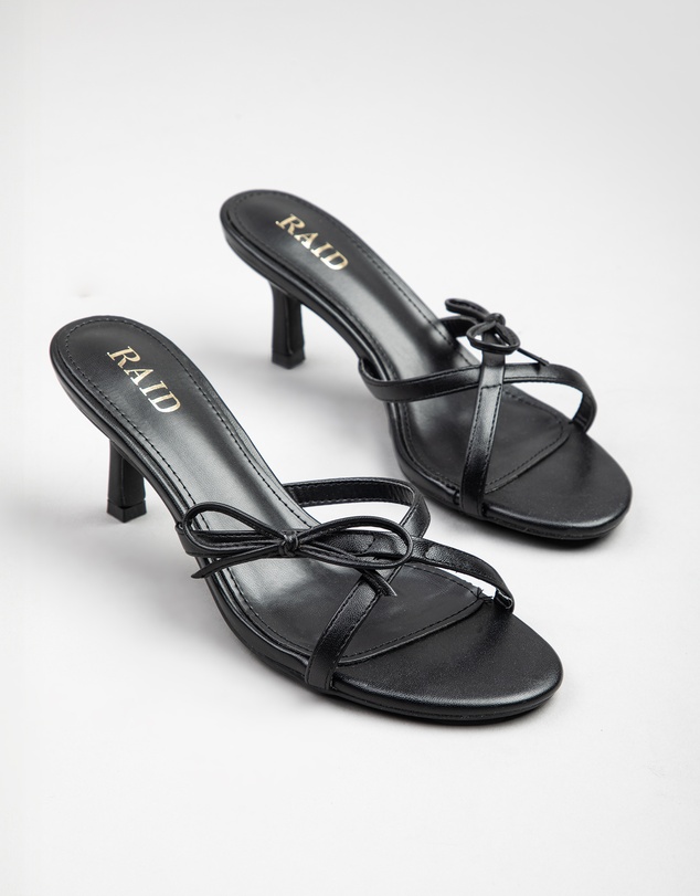RAID - Ginni heeled mules with bow in Black