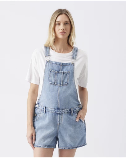 Ripe Maternity - Bre Denim Short Overalls