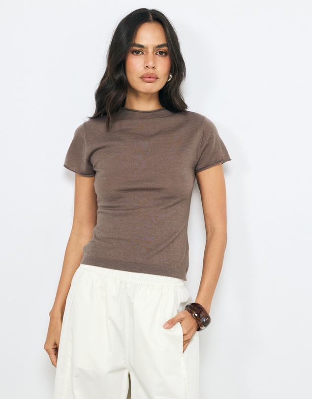 AERE - Ari Semi-Sheer Merino Wool Knit Top