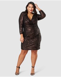 Pink Dusk by Curve Project - Smokin Hot Sequin Wrap Dress