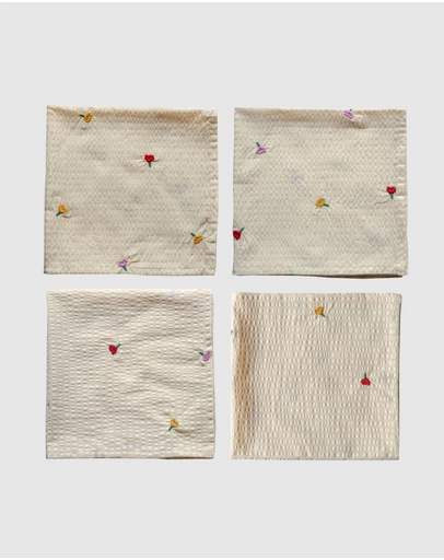 Mosey Me - Forget Me Not Embroidered Napkin Set