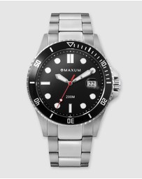 Maxum - Prince Black Dial & Silver Tone Case & Bracelet