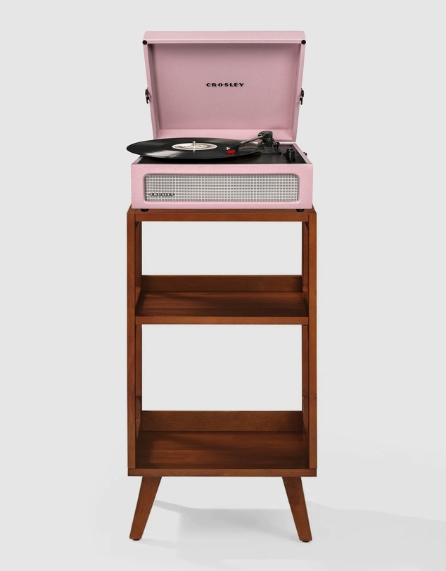 Crosley - Crosley Voyager Bluetooth Portable Turntable + Crosley Asheville Stand Bundle - Amethyst