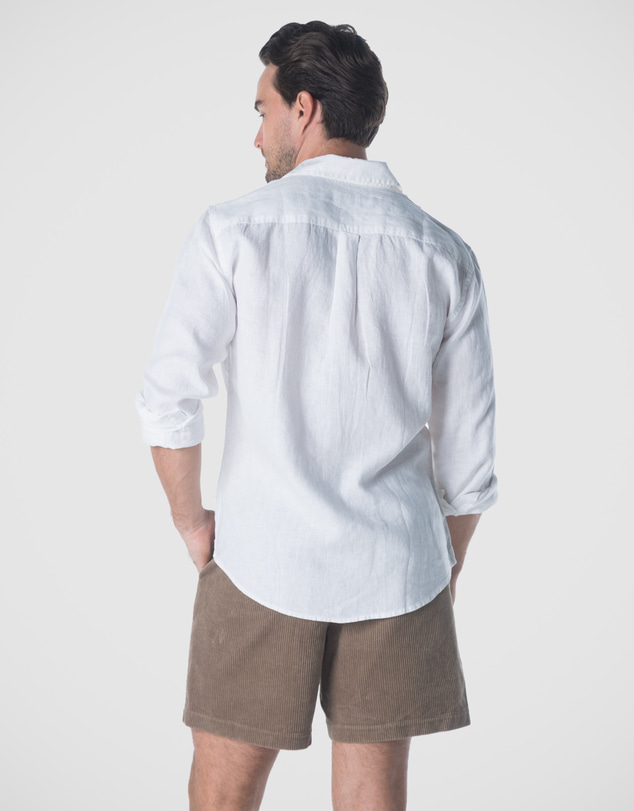 Coast Clothing - Long Sleeve Linen Shirt: White