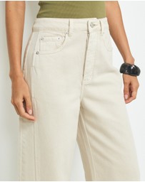 AERE - Mid Rise Barrel Leg Jeans