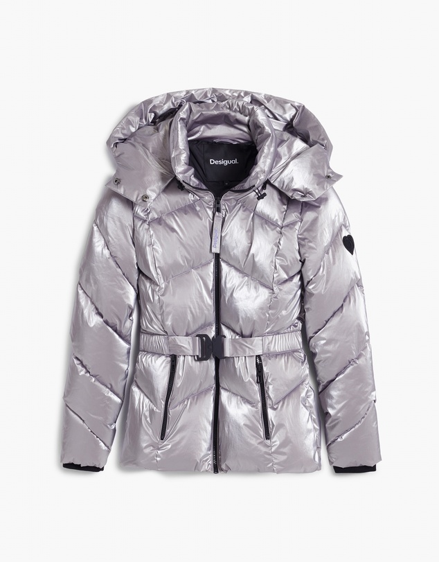 Desigual - Metallic quilted puffer jacket