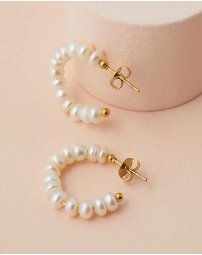 Moira Hughes - The White Label - The Wren Pearl Hoops