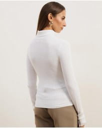 Atmos&Here - Annie Wool Blend Turtleneck Knit Top