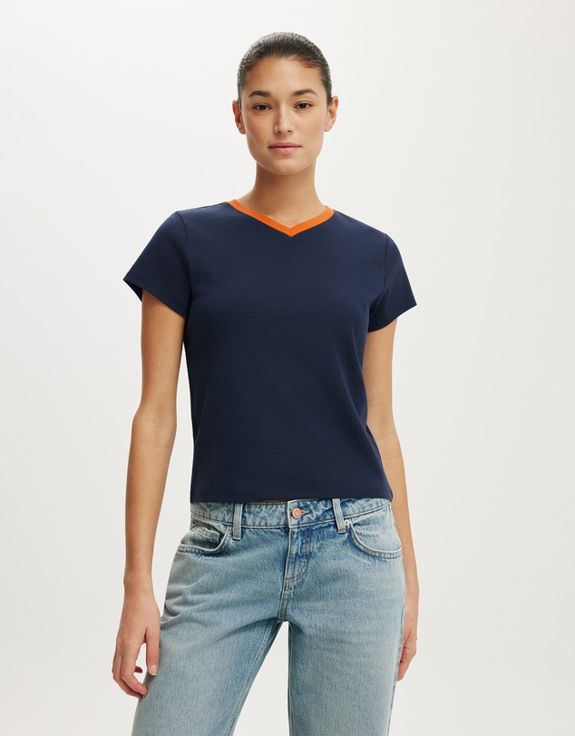 Cotton On - 90S Baby V Neck Tee