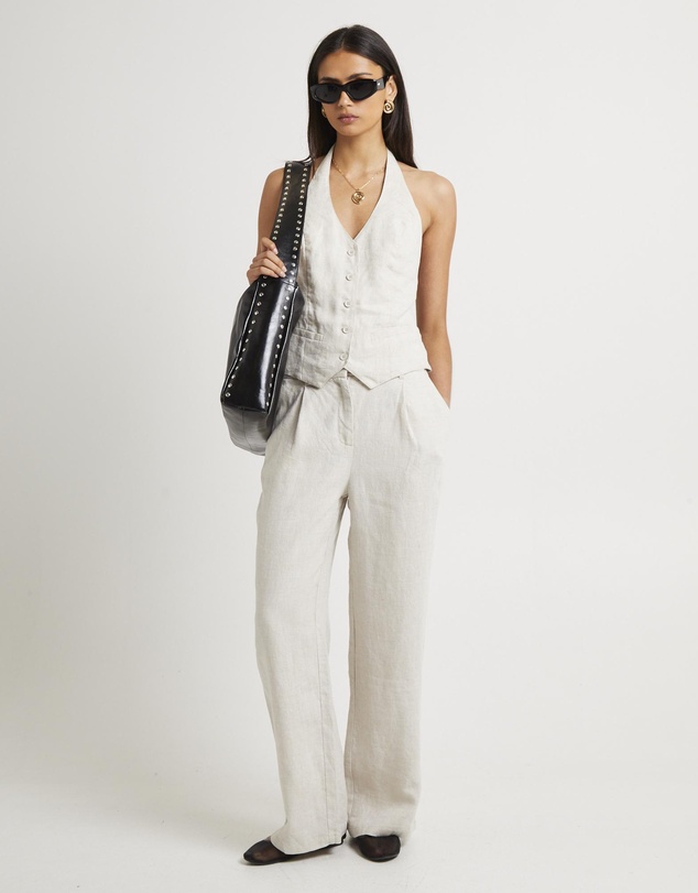 Subtitled - Naomi Linen Halter Vest