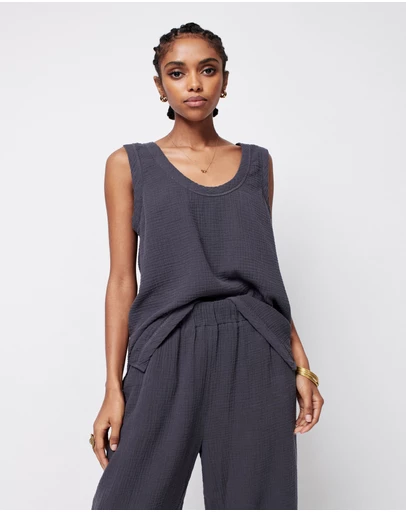 Faherty - Dream Cotton Gauze Scoop Tank