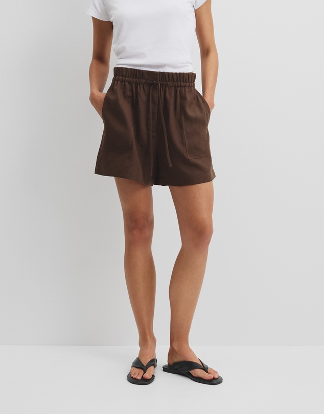 Country Road - Organically Grown Linen Tie Detail Short