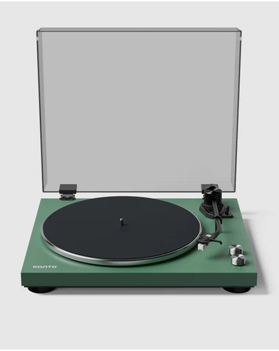 iWorld - Kanto OBI3 Turntable with Bluetooth 5.3, Preamp, and Pitch Control - Matte Green