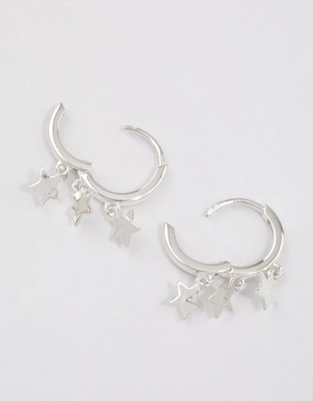 Lovisa - Sterling Silver Trio Star Huggie Earrings