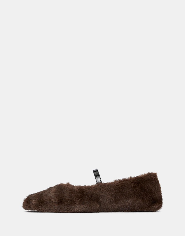 ARKET - Faux-Fur Mary Jane Flats