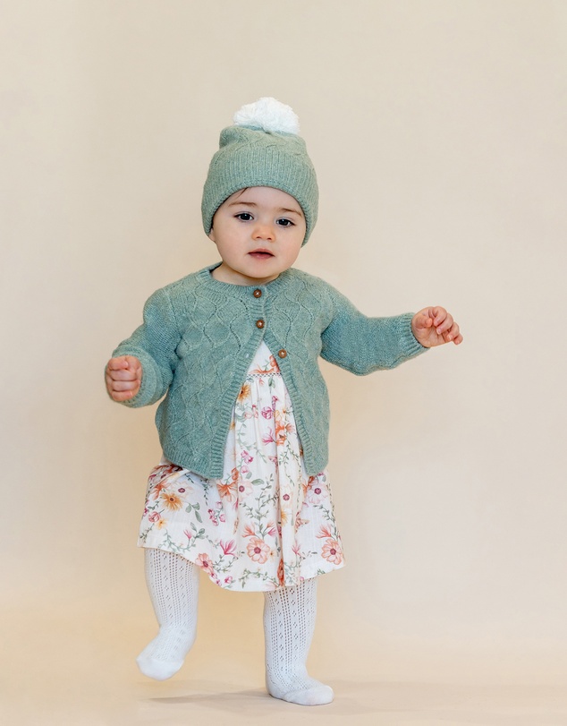 Bebe by Minihaha - Girls Sage Knitted Cardigan 3-7 Yrs