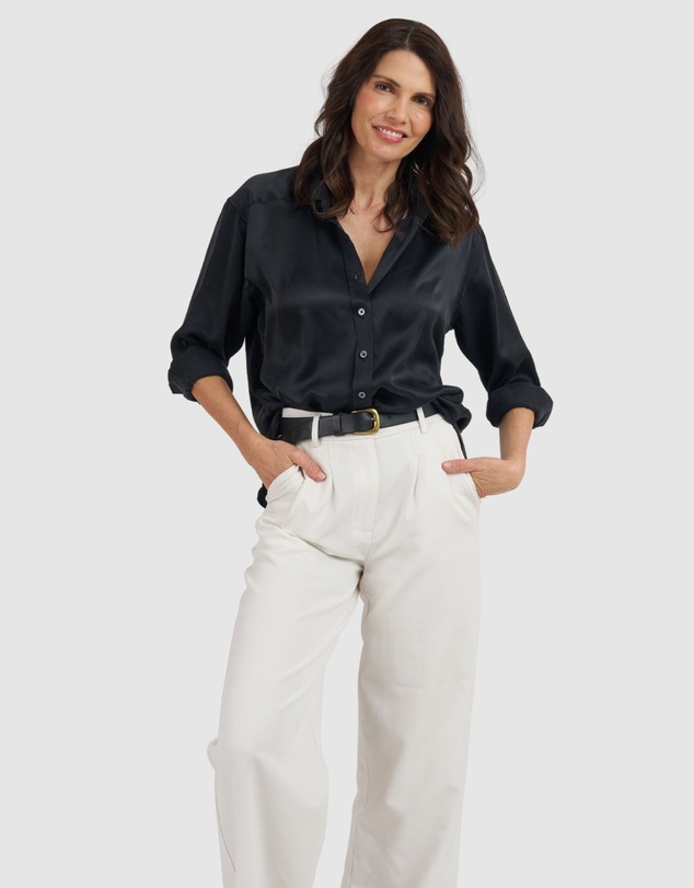 CAMIXA - Soie Satin Oversized Silk Shirt