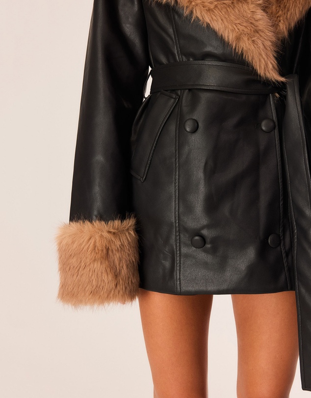 SNDYS - Cedric Faux Fur Leather Jacket