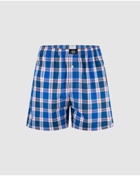 Coast Clothing - Mens Boxers 2 Pack - Blue Check