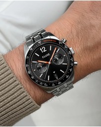 Cluse - Aravis Dual Timer Steel, Black, Silver Colour
