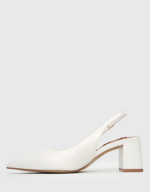 Betts - Wider Fit Kendra Leather Pointed Toe Slingback Pumps