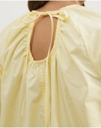 Atmos&Here - Tirsa Cotton Gathered Short Sleeve Top