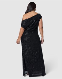 Pink Dusk by Curve Project - Platinum Nights Sequin Maxi Dress