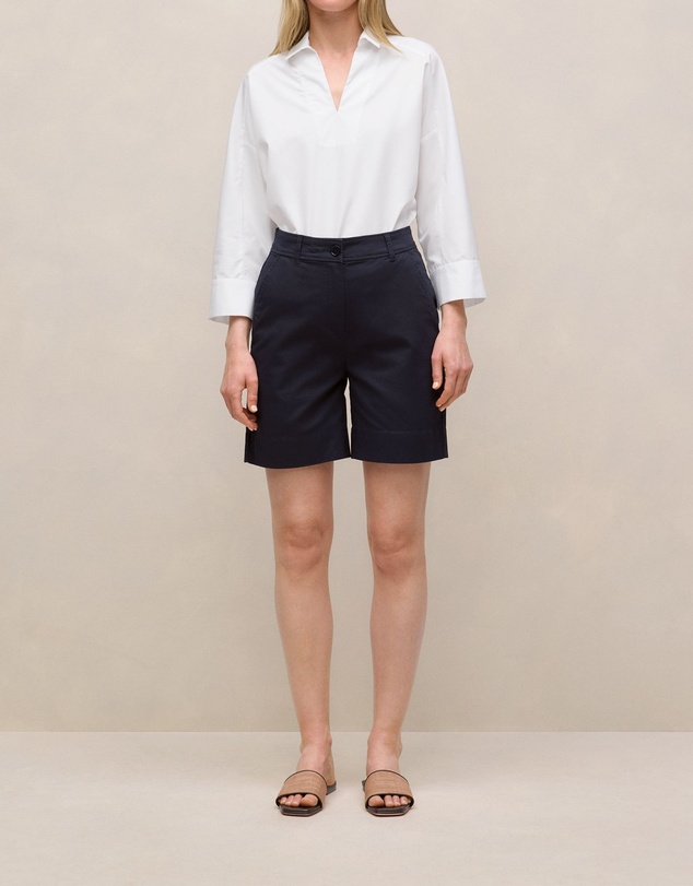 Trenery - Stretch Cotton Tailored Short in Night Sky