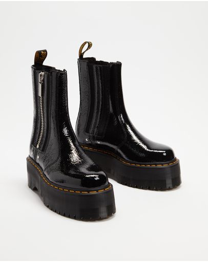Black Distressed Patent