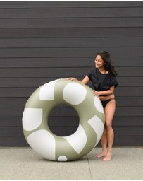 &Sunday - Playful Oversized Inflatable Pool Tube Float- Olive