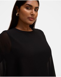 Forever New Curve - Irena Curve Sheer Cape Mini Dress