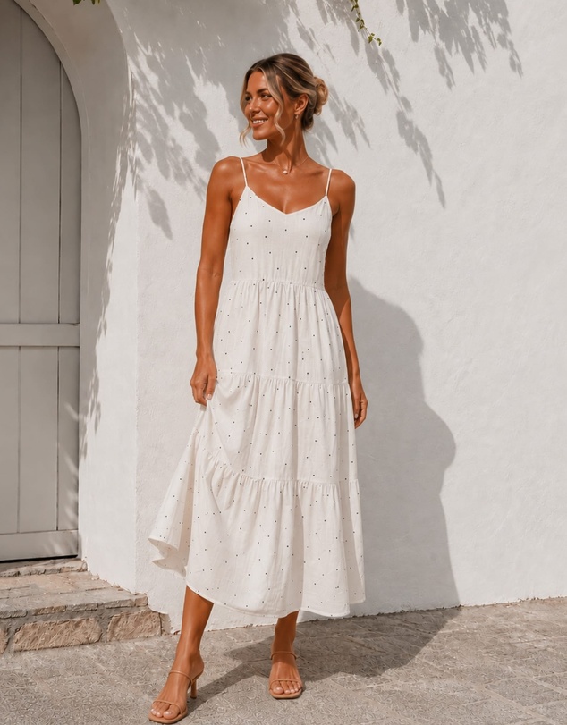 Esther & Co - Sona Dress - Oatmeal Spot