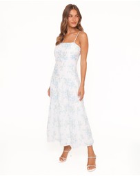 Petal & Pup - Botanique Midi Dress - Blue Floral