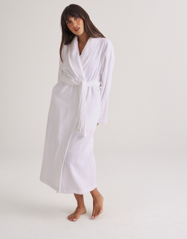 Love and Lustre - Pure Cotton Waffle Robe