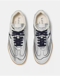 Kate Spade - KS Drift Metallic Crackled Leather Sneakers