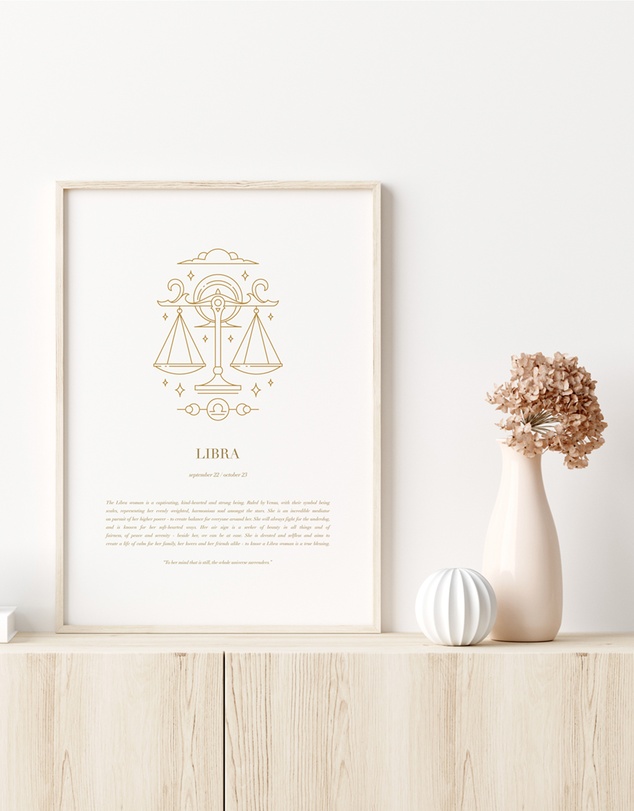 Olive et Oriel - Libra Celestial Zodiac Art Print