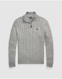 Polo Ralph Lauren - Cable-Knit Cotton Quarter-Zip Sweater