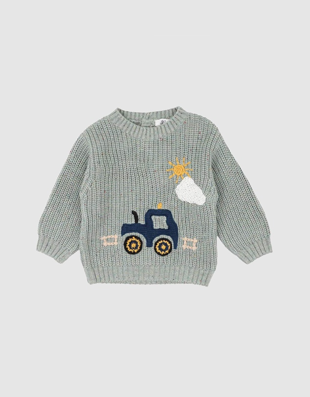 Bebe by Minihaha - Hunter Tractor Knitted Jumper - Babies